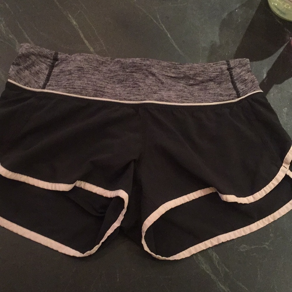Lululemon black and gray speed shorts size 4